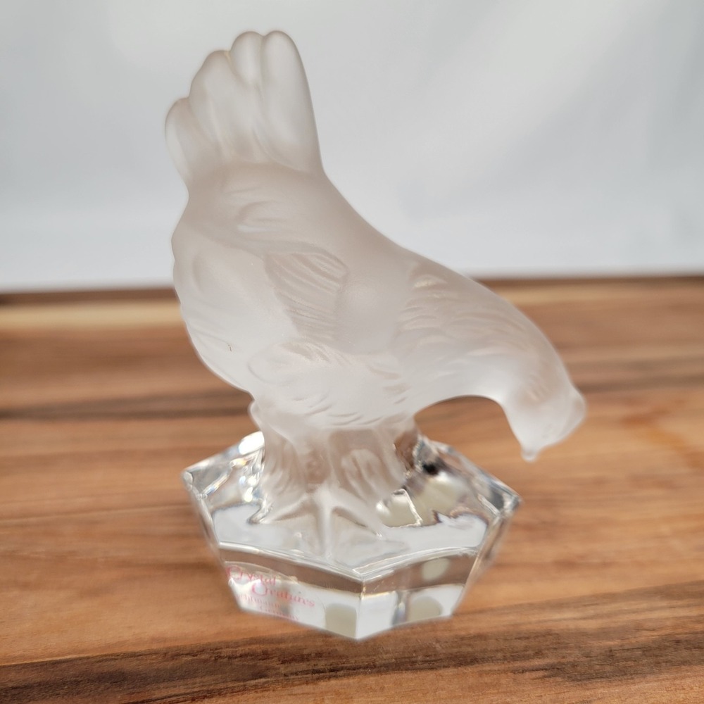 Natchmann Crystal Glass CHICKEN Figurine Hen Farmhouse